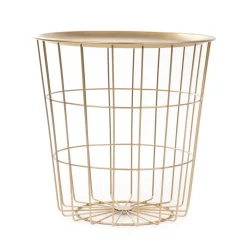 HOMLA Stolik Scandi Zloty Z Czarnym Blatem 43X43X43 Cm