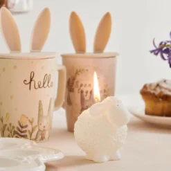 HOMLA Swieca Wielkanocna Arie Baranek Ecru 7 Cm