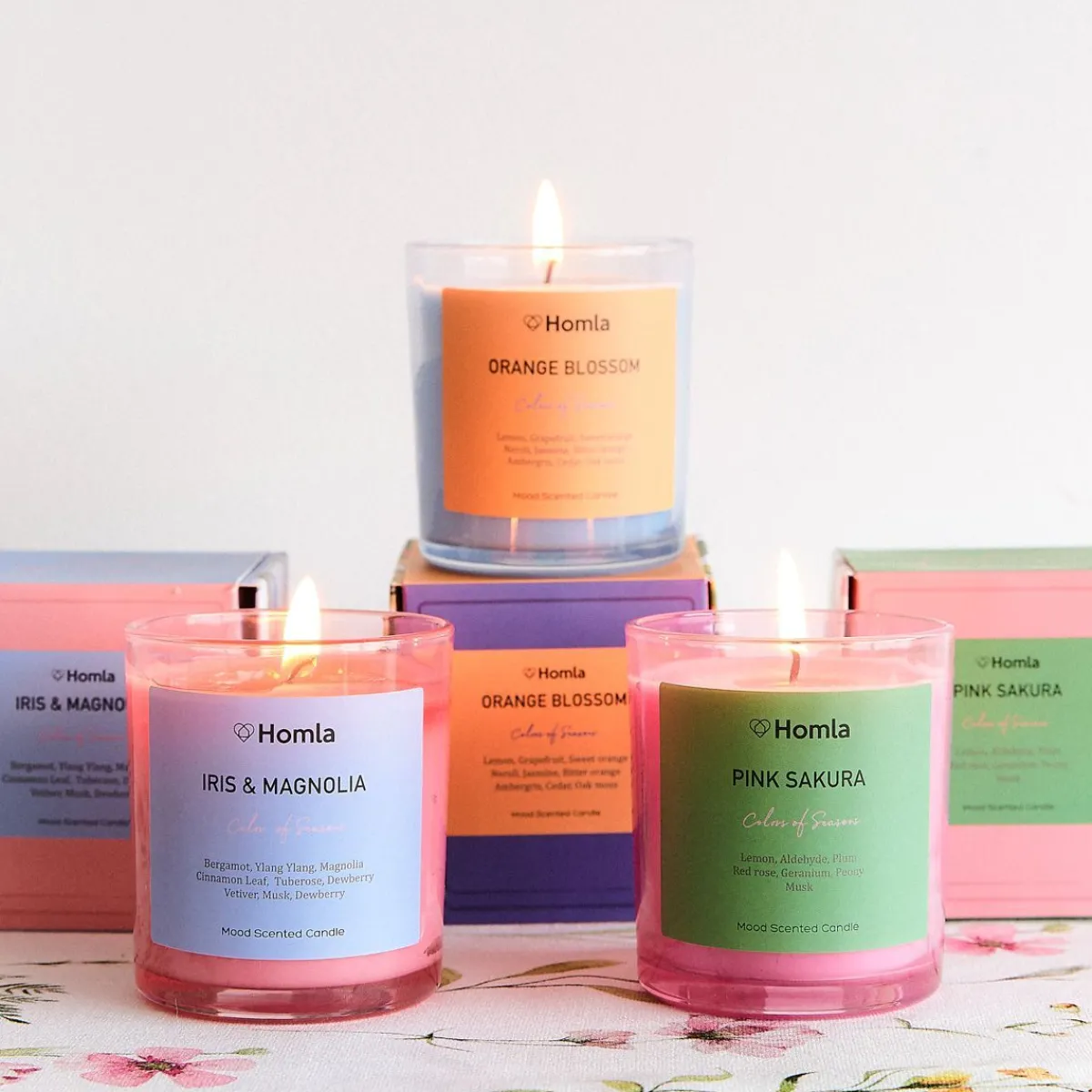 HOMLA Swieca Zapachowa Colors Of Seasons Pink Sakura 150 G