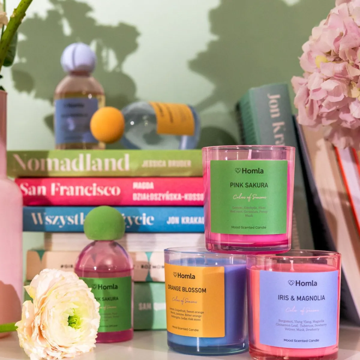 HOMLA Swieca Zapachowa Colors Of Seasons Pink Sakura 150 G