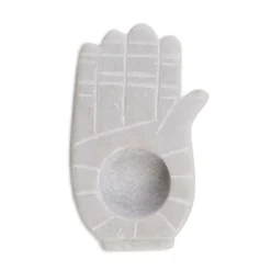 HOMLA Swiecznik Marble Raczka Z Bialego Marmuru 13 Cm