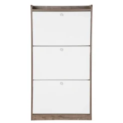 HOMLA Szafka Na Buty Eira Z Bialymi Frontami 60X24X114 Cm