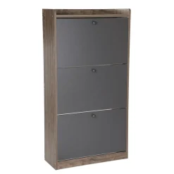 HOMLA Szafka Na Buty Eira Z Czarnymi Frontami 60X24X114 Cm