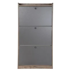 HOMLA Szafka Na Buty Eira Z Czarnymi Frontami 60X24X114 Cm