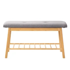 HOMLA Szafka Na Buty Truo Bambusowa Naturalna 84X30X45 Cm