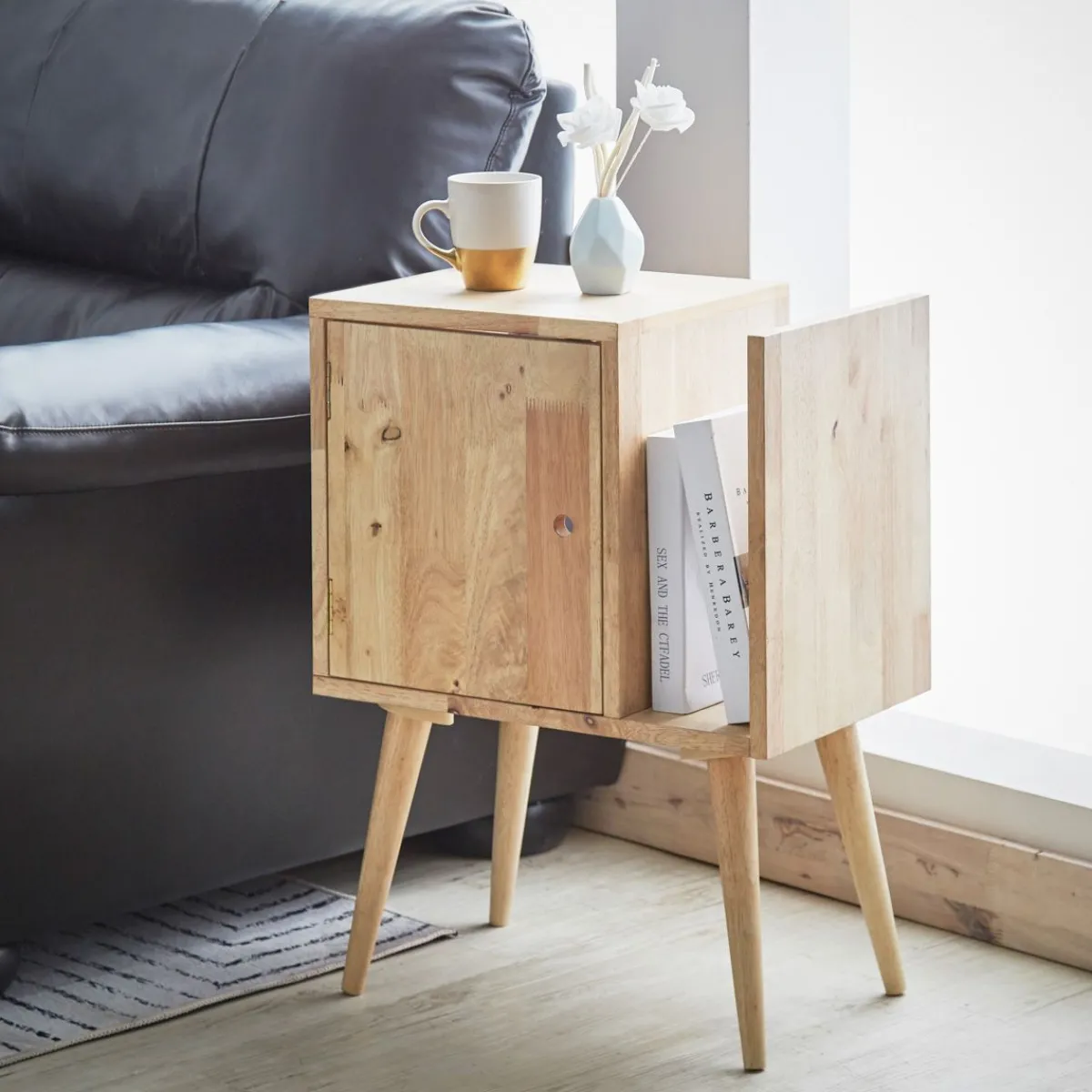 HOMLA Szafka Nocna Sinar Naturalny 50X30X66,5 Cm