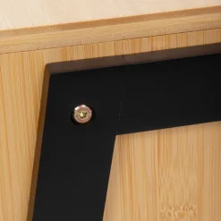 HOMLA Szafka Nocna Slumber Bambusowy Z Czarnymi Nogami 42X29X42 Cm