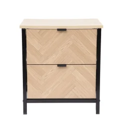 HOMLA Szafka Nocna Swen Naturalna Z Metalowymi Nogami 45X35X50 Cm