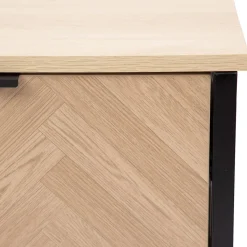 HOMLA Szafka Nocna Swen Naturalna Z Metalowymi Nogami 45X35X50 Cm