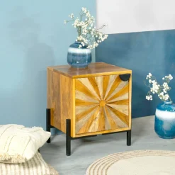 HOMLA Szafka Nocna Tropea Lite Drewno Mango Z Akacja 38X35X45 Cm