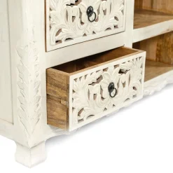 HOMLA Szafka Rtv Banhi Lite Drewno Mango Zlobione 150X40X60 Cm