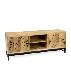 HOMLA Szafka Rtv Tropea Lite Drewno Mango Z Akacja 150X40X60 Cm