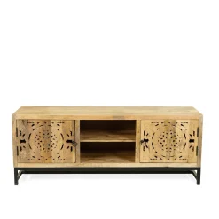 HOMLA Szafka Rtv Tropea Lite Drewno Mango Z Akacja 150X40X60 Cm