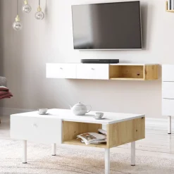 HOMLA Szafka Wiszaca Carini! Dab Artisan/Bialy 140X30X18 Cm