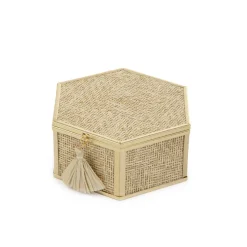 HOMLA Szkatulka Na Bizuterie Grazia Szesciokatna Z Plecionka 10,5X12X4,8 Cm