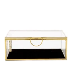 HOMLA Szkatulka Na Bizuterie Grazia Z Welurowa Wysciolka 13X11X5 Cm