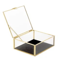 HOMLA Szkatulka Na Bizuterie Grazia Z Welurowa Wysciolka 13X11X5 Cm