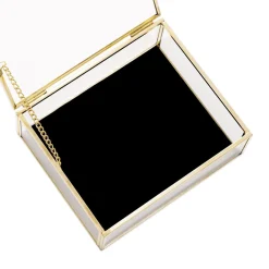 HOMLA Szkatulka Na Bizuterie Grazia Z Welurowa Wysciolka 13X11X5 Cm