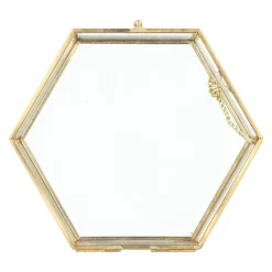 HOMLA Szkatulka Na Bizuterie Grazia Szesciokatna Zlota 17X16X5 Cm