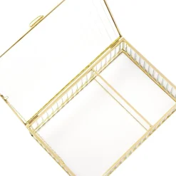 HOMLA Szkatulka Na Bizuterie Grazia Ze Szkla Prazkowanego 23X15X5 Cm