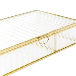 HOMLA Szkatulka Na Bizuterie Grazia Ze Szkla Prazkowanego 23X15X5 Cm