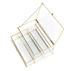 HOMLA Szkatulka Na Bizuterie Grazia Z Szufladka Zlota 21X10X10,5 Cm