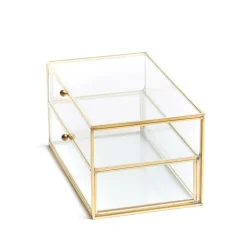 HOMLA Szkatulka Na Bizuterie Grazia Z Szufladka Zlota 21X10X10,5 Cm