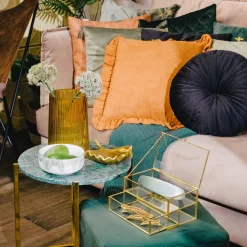 HOMLA Szkatulka Na Bizuterie Grazia Z Szufladka Zlota 21X10X10,5 Cm