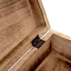 HOMLA Szkatulka Na Bizuterie Hamsa Z Drewna Mango Zlobiona 22X14X8 Cm