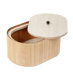 HOMLA Szkatulka Na Bizuterie Loma Bambusowa 18,3X13,5X9,5 Cm