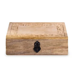 HOMLA Szkatulka Na Bizuterie Sombre Drewniana Zlobiona 22X14X8 Cm