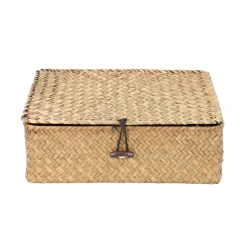 HOMLA Szkatulka Na Bizuterie Talulah Pleciona Naturalna 25X20X9 Cm