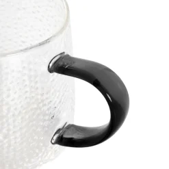 HOMLA Szklanka Amber Mlotkowane Szkło Z Czarnym Uchem 0,35 L