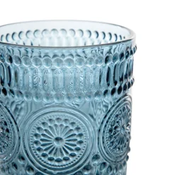 HOMLA Szklanka Barrel Wzorzysta Niebieska 0.30