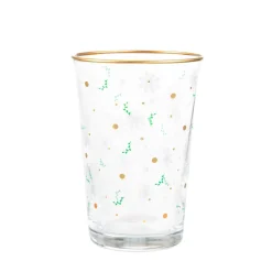 HOMLA Szklanka Daisies W Kwiatki Ze Zlotym Rantem 0,25 L
