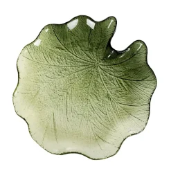 HOMLA Taca Dekoracyjna Asali Szklana Zielona 27,5X3 Cm