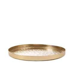 HOMLA Taca Dekoracyjna Dritto Mlotkowana Zlota 23X23X1,5