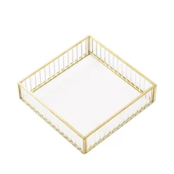 HOMLA Taca Dekoracyjna Grazia Ze Szkla Prazkowanego 18X18X4,5 Cm