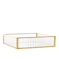 HOMLA Taca Dekoracyjna Grazia Ze Szkla Prazkowanego 18X18X4,5 Cm