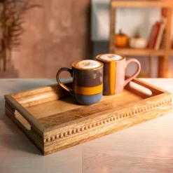 HOMLA Taca Dekoracyjna Hamsa Z Drewna Mango 41X26X6 Cm