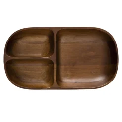 HOMLA Taca Mooka Akacjowa 3 Przegrody 31X17,5Cm