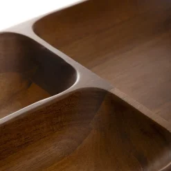 HOMLA Taca Mooka Akacjowa 3 Przegrody 31X17,5Cm