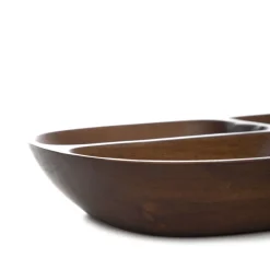 HOMLA Taca Mooka Akacjowa 3 Przegrody 31X17,5Cm