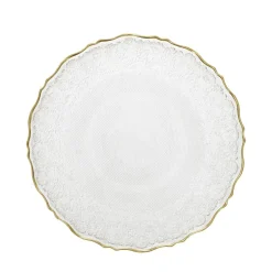 HOMLA Talerz Lisala Transparentny Ze Zlota Obwodka 28 Cm