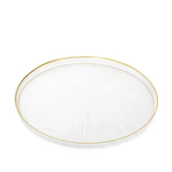 HOMLA Talerz Monze Transparentny Ze Zlota Obwodka 28 Cm