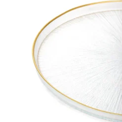 HOMLA Talerz Monze Transparentny Ze Zlota Obwodka 28 Cm