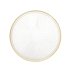 HOMLA Talerz Monze Transparentny Ze Zlota Obwodka 21 Cm