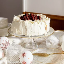 HOMLA Talerz Monze Transparentny Ze Zlota Obwodka 21 Cm