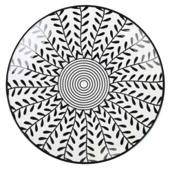 HOMLA Talerz Navia Deserowy Czarny W Listki 19 Cm