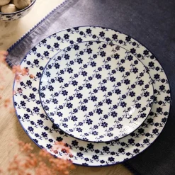 HOMLA Talerz Navia Deserowy Granatowy W Kwiatuszki 19 Cm